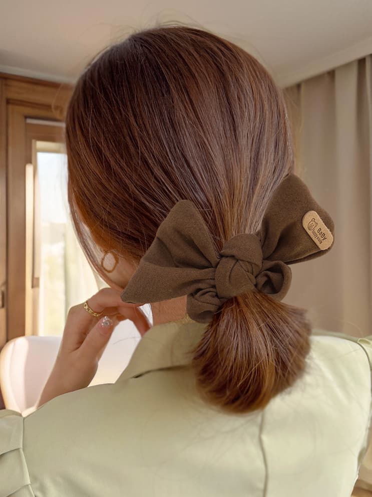 ヘアアクセサリー シュシュ 蝶結びリボン