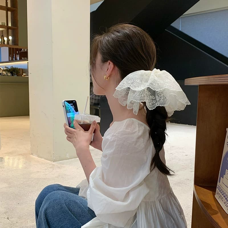 ヘアアクセサリー シュシュ 優美レース