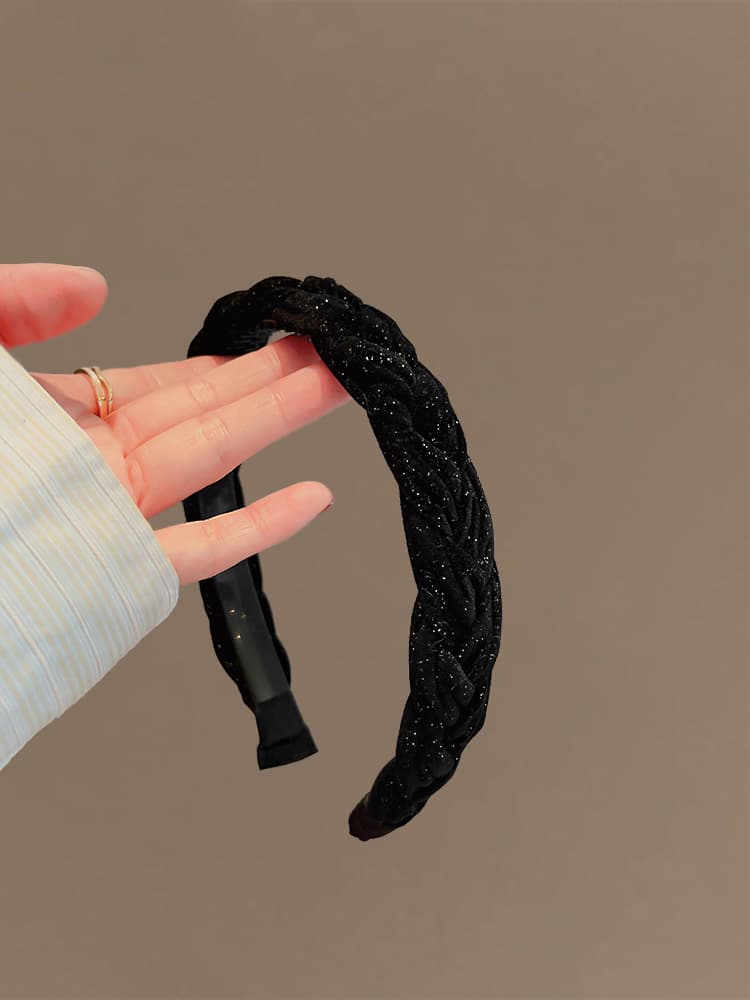 ヘアアクセサリー カチューシャ きらめき編み込み