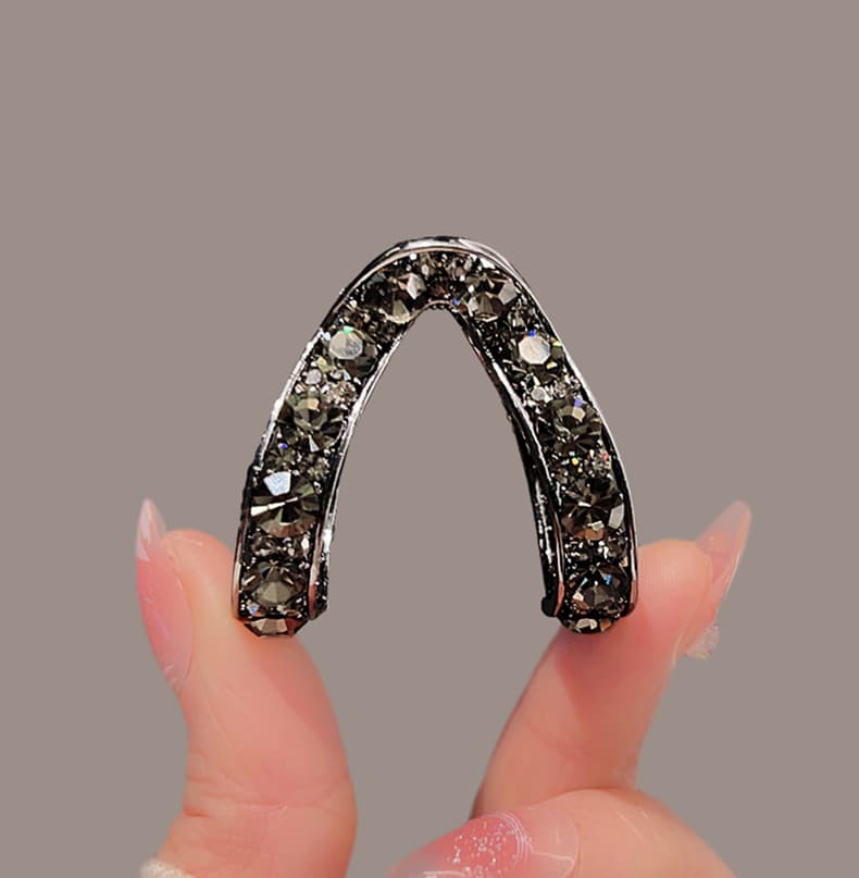 ヘアアクセサリー きらめく宝石風バナナクリップバレッタ