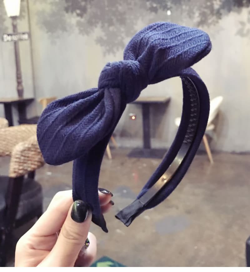 ヘアアクセサリー リボン結びニットカチューシャ