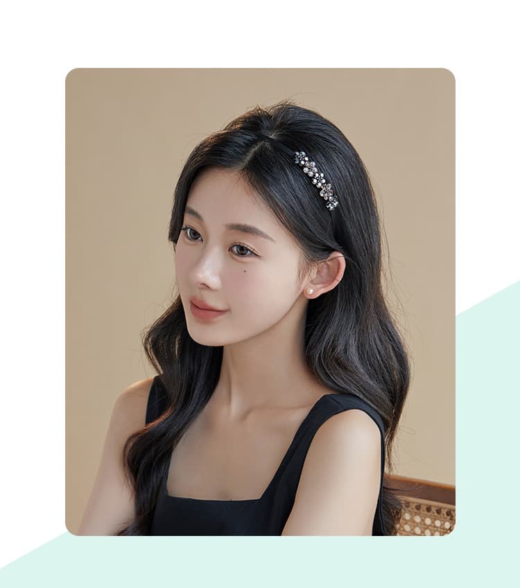 ヘアアクセサリー カチューシャ 煌めき宝石のスリムカチューシャ