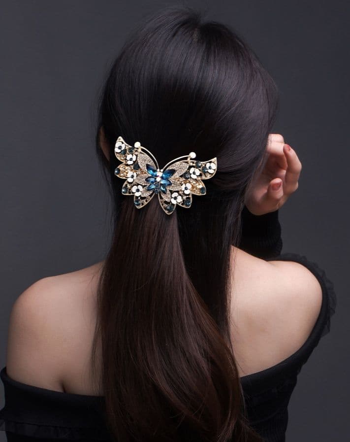 ヘアアクセサリー バレッタ 蝶々の輝き 華やかバレッタ