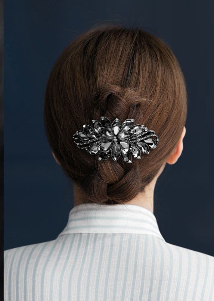 ヘアアクセサリー バレッタ 煌めき花園 上品バレッタ