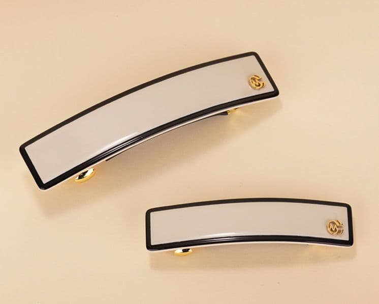 ヘアアクセサリー バレッタ 上品シンプル長方形バレッタ