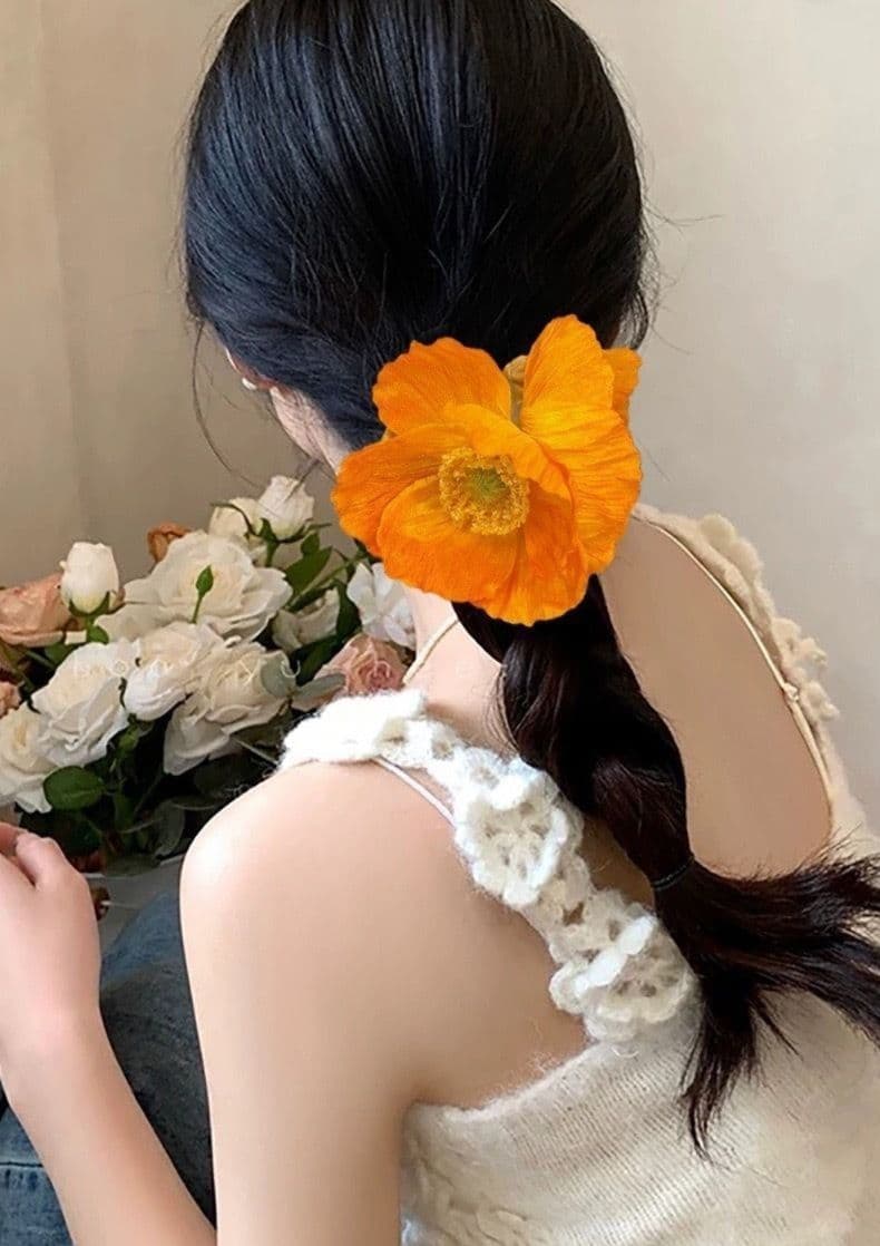ヘアアクセサリー シュシュ 花園の宝石ポピーシュシュ