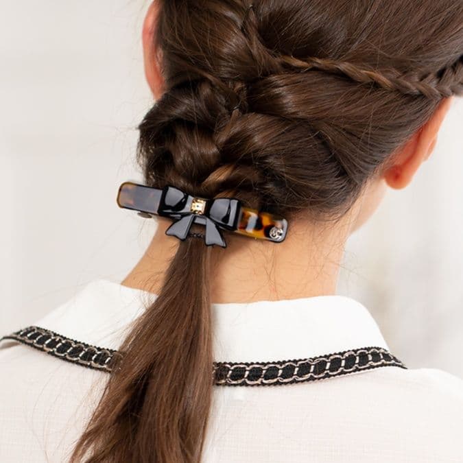 ヘアアクセサリー バレッタ 優雅なリボンモチーフバレッタ