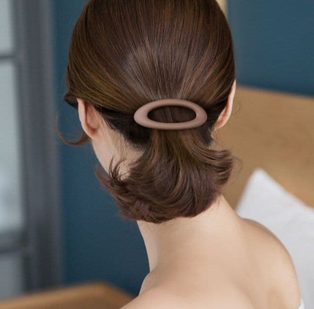 ヘアアクセサリー バレッタ 楕円形マットバレッタ