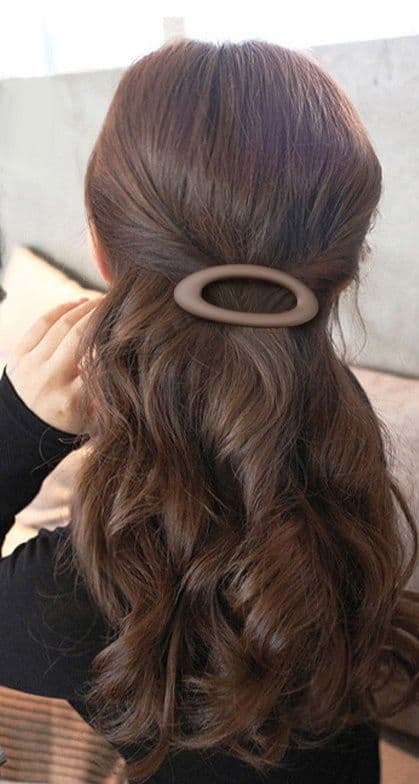 ヘアアクセサリー バレッタ 楕円形マットバレッタ