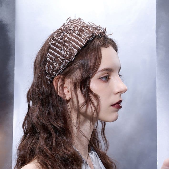 ヘアアクセサリー カチューシャ ヴィンテージ風フリンジカチューシャ