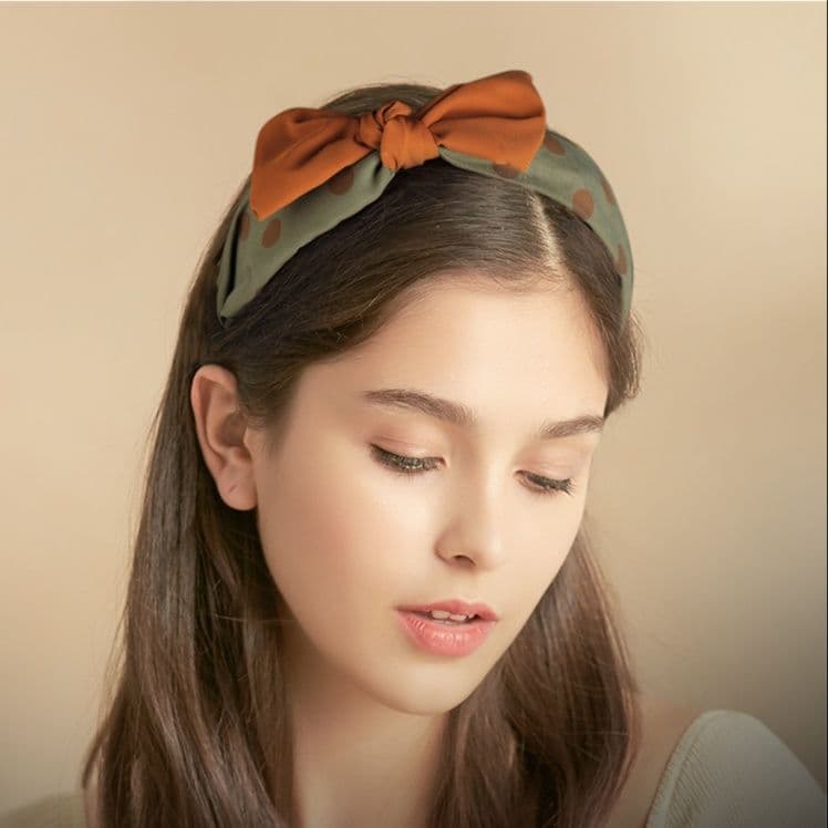ヘアアクセサリー カチューシャ 水玉リボン結びカチューシャ