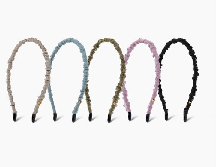 ヘアアクセサリー カチューシャ 細編みしわ加工カチューシャ