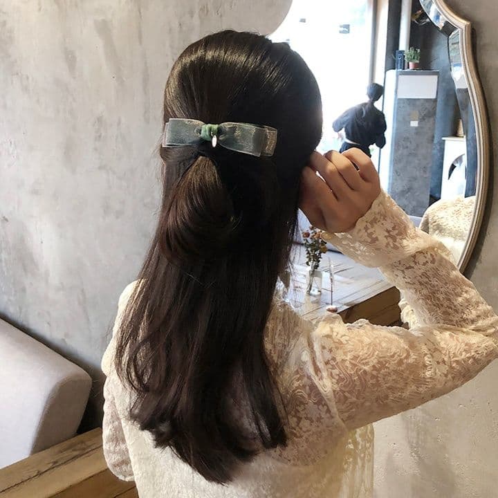 ヘアアクセサリー バレッタ 優美リボンバレッタ