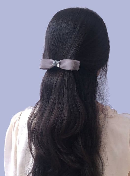 ヘアアクセサリー バレッタ 優美リボンバレッタ