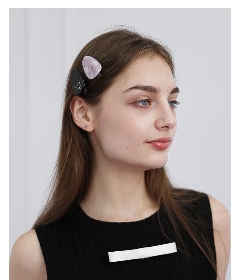 ヘアアクセサリー バレッタ 天然石風 透明感バレッタ