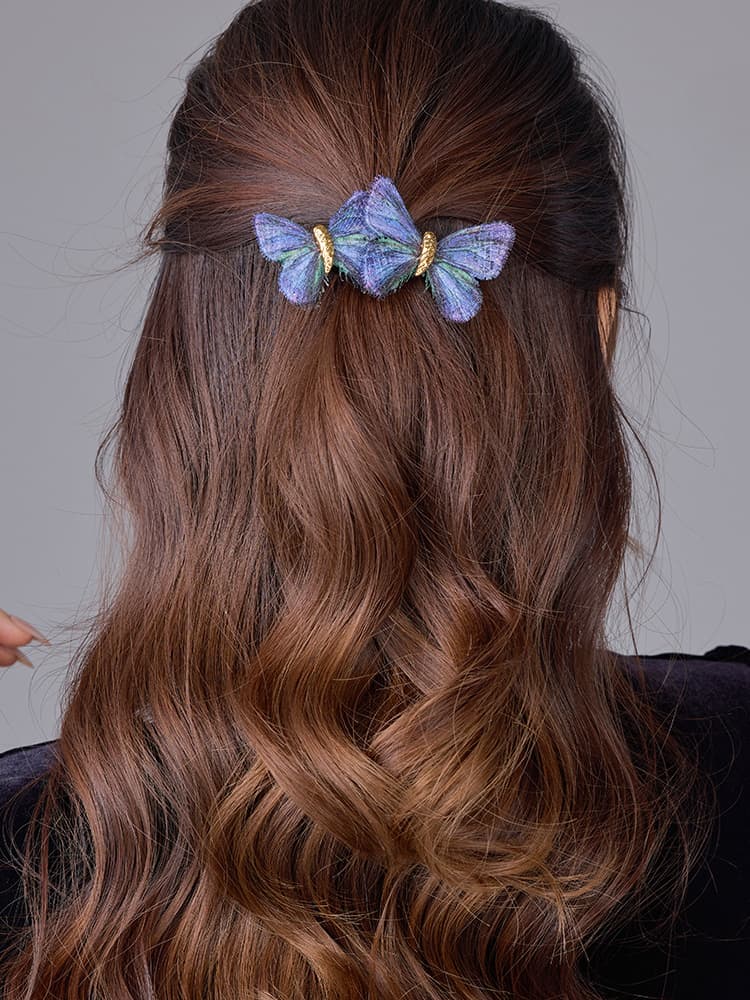 ヘアアクセサリー バレッタ 蝶々の煌めき バレッタ