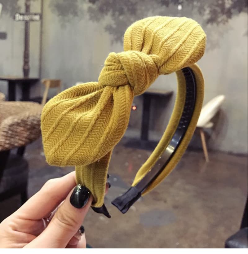 ヘアアクセサリー リボン結びニットカチューシャ