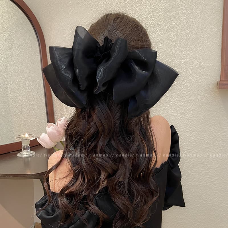 ヘアアクセサリー 優美リボンバレッタ