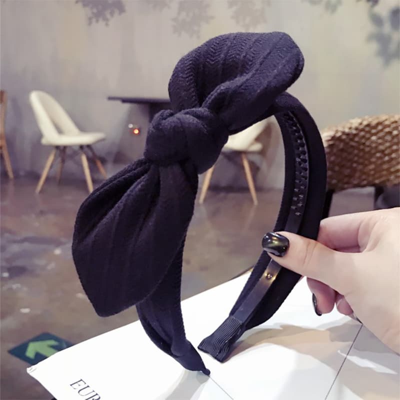 ヘアアクセサリー リボン結びニットカチューシャ