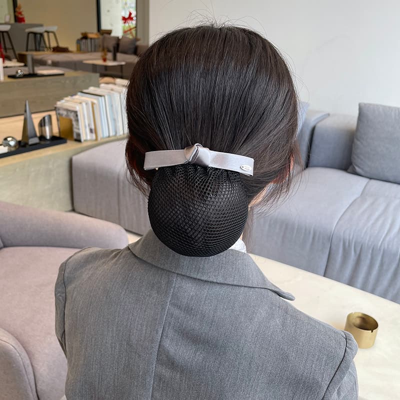 ヘアアクセサリー バレッタ リボンメッシュネットバレッタ