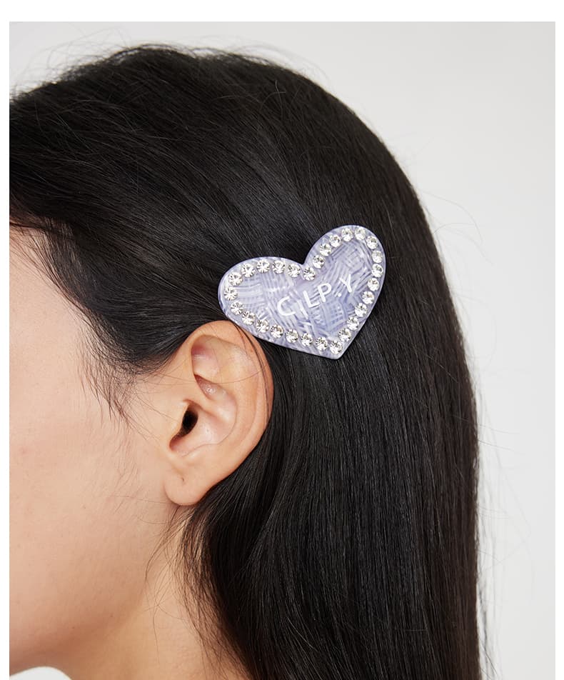 ヘアアクセサリー バレッタ きらめくハート形バレッタ