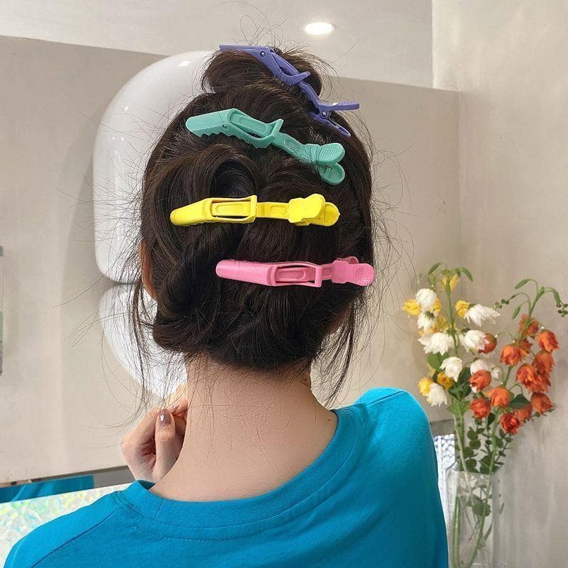 ヘアアクセサリー 可愛い蝶々モチーフ樹脂製バレッタ5本セット