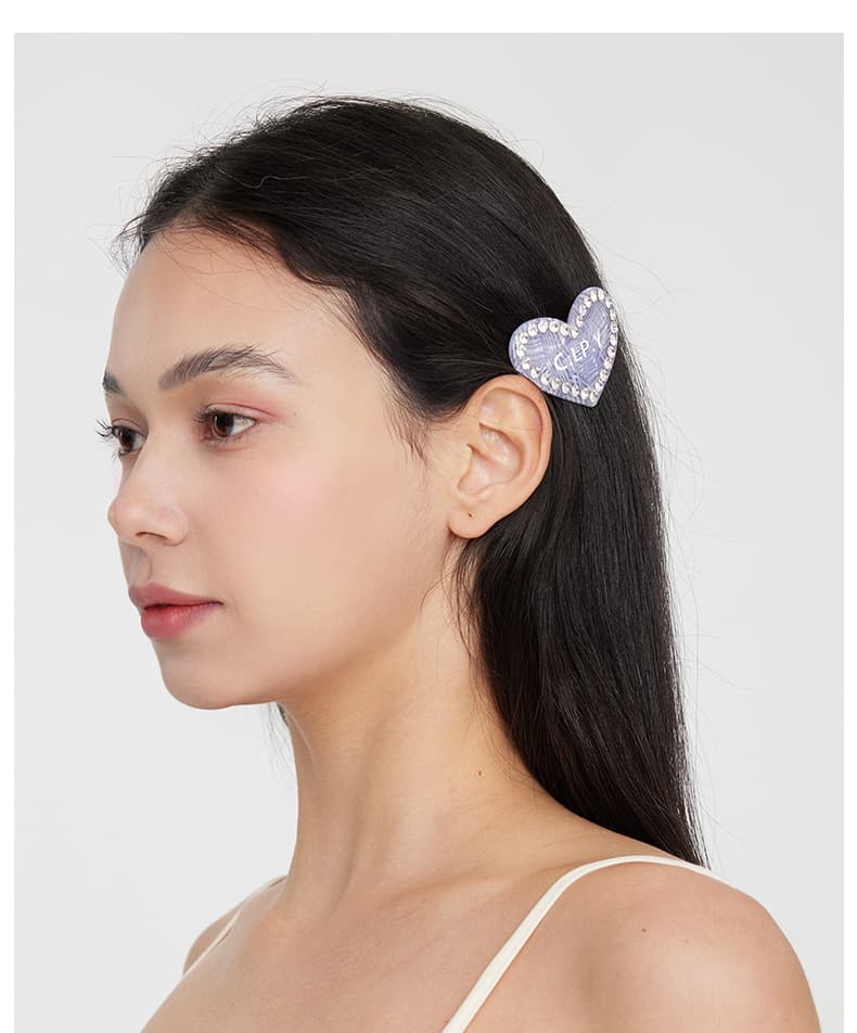 ヘアアクセサリー バレッタ きらめくハート形バレッタ