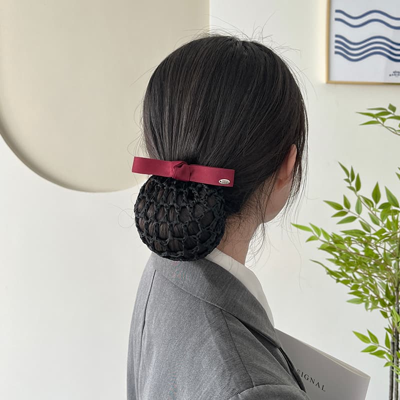 ヘアアクセサリー バレッタ リボンメッシュネットバレッタ