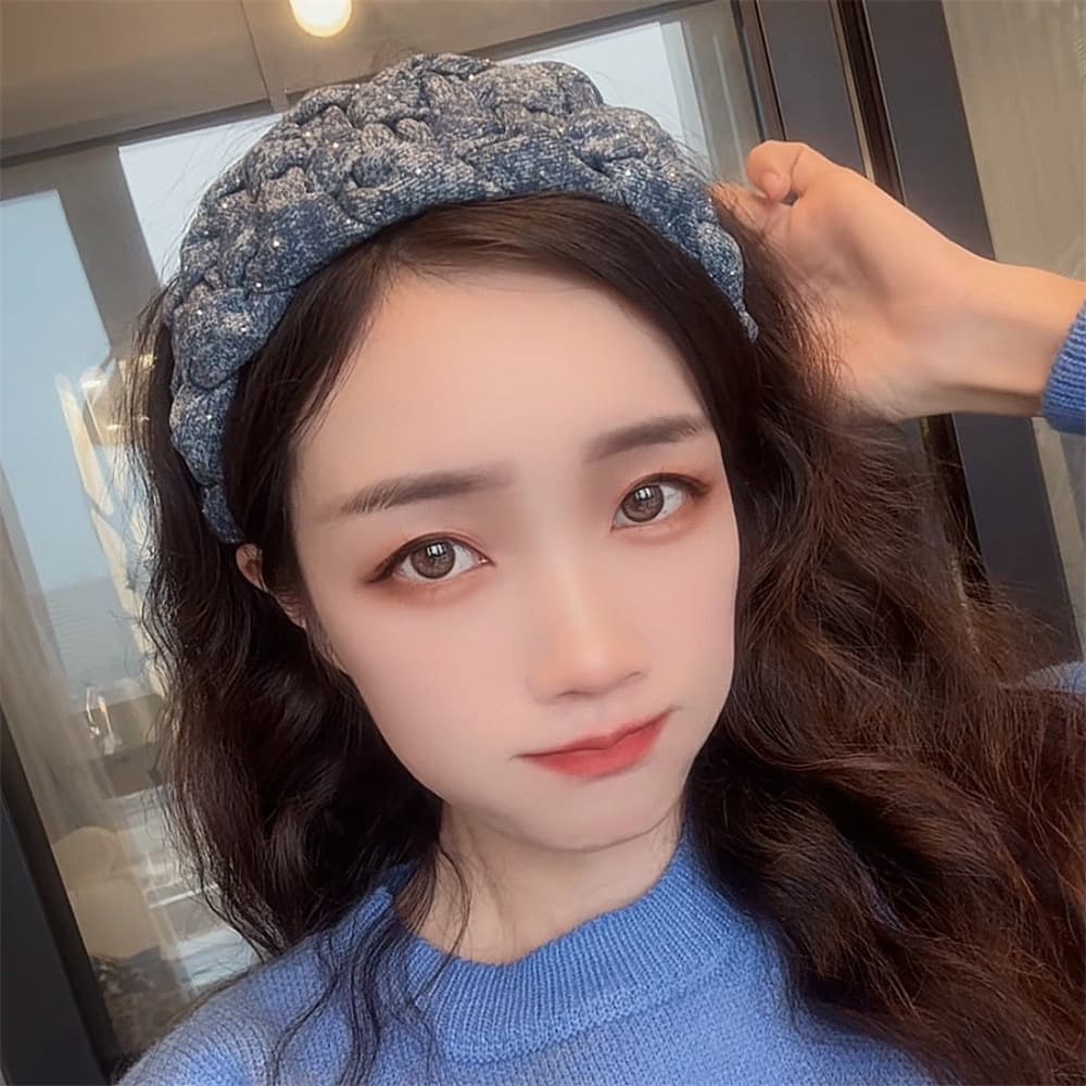 ヘアアクセサリー 編み込みデザイン カチューシャ 髪飾り レディース 2色