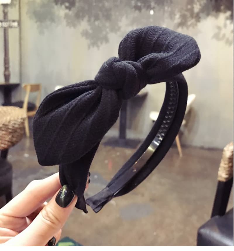 ヘアアクセサリー リボン結びニットカチューシャ