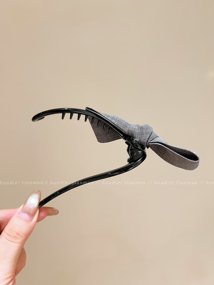 ヘアアクセサリー 上品リボンまとめ髪バレッタ