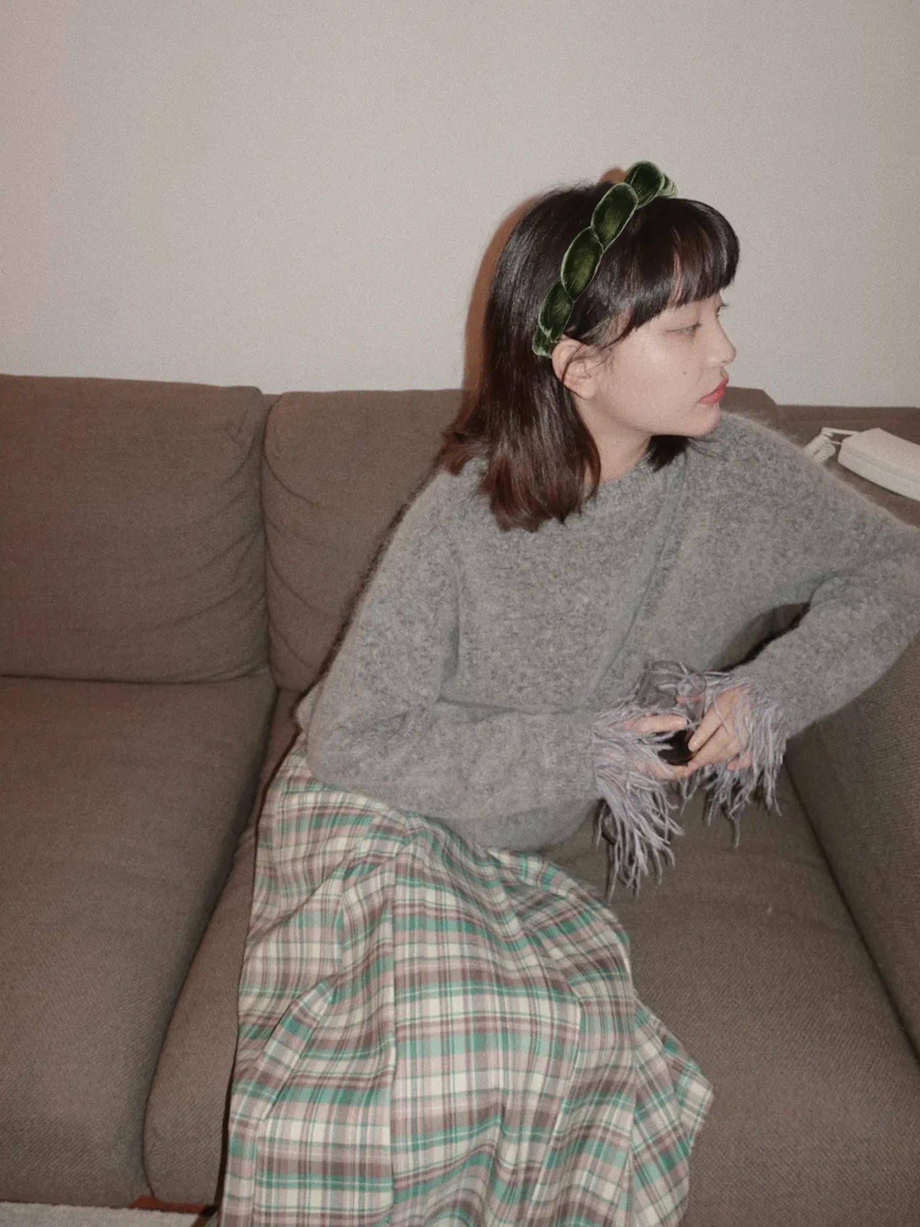 ヘアアクセサリー カチューシャ ベルベット編み込みカチューシャ