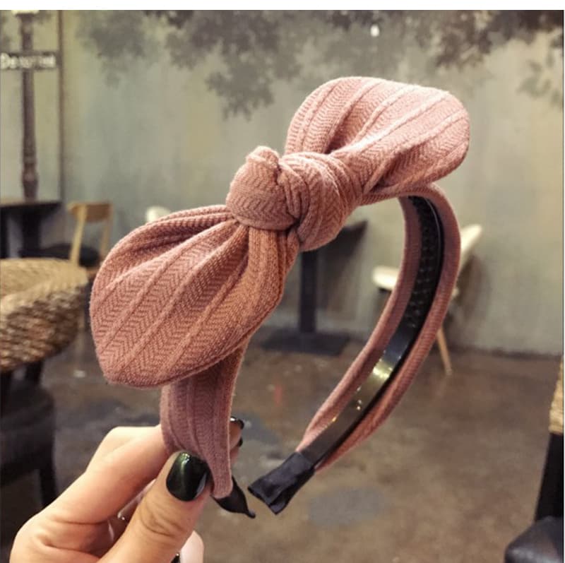 ヘアアクセサリー リボン結びニットカチューシャ